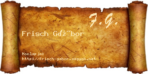 Frisch Gábor névjegykártya