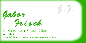 gabor frisch business card
